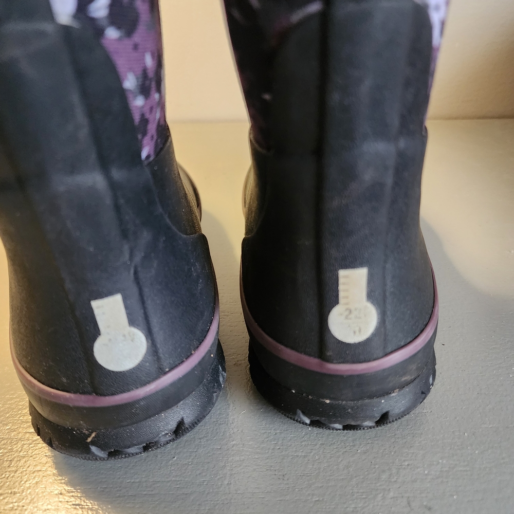 Black and Purple Patterned Boots